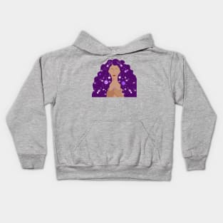 A purple woman in my Universe Kids Hoodie